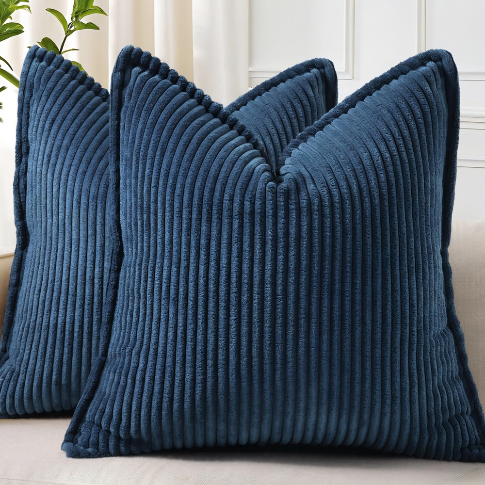 * Plush Corduroy Decorative Throw Pillow - 18x18 House Warming Simple Modern